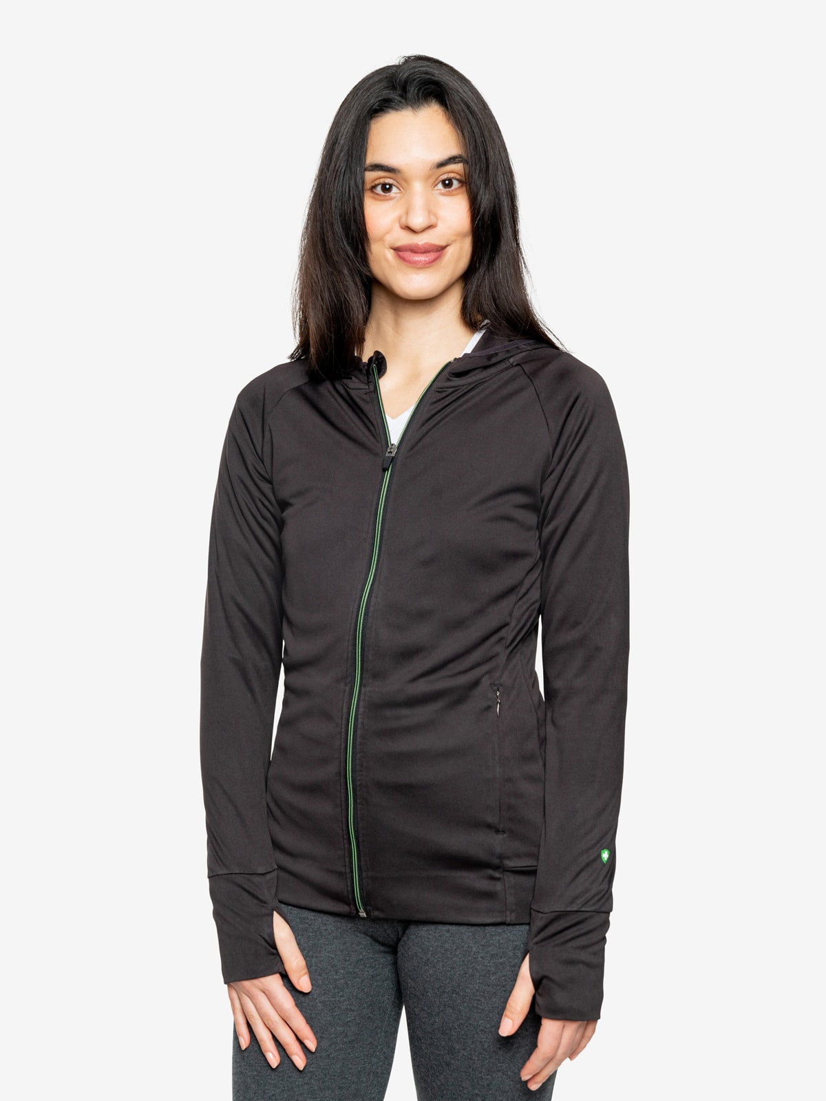 Insect Shield Women's Tech Hoodie | Size Small | Grey Heather | 100% Polyester