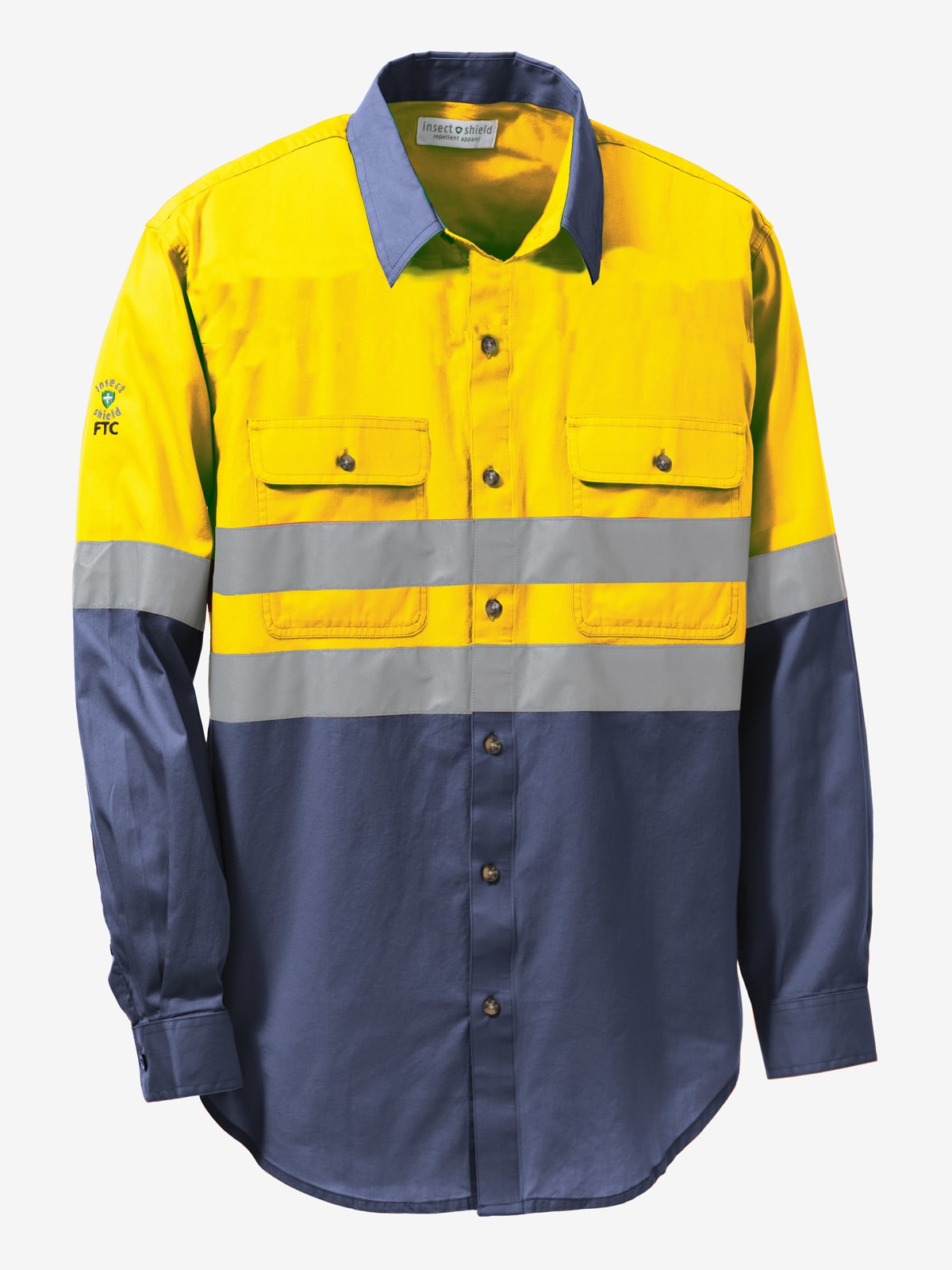 Insect Shield Men's Two-Tone Work Shirt with Hi-Vis