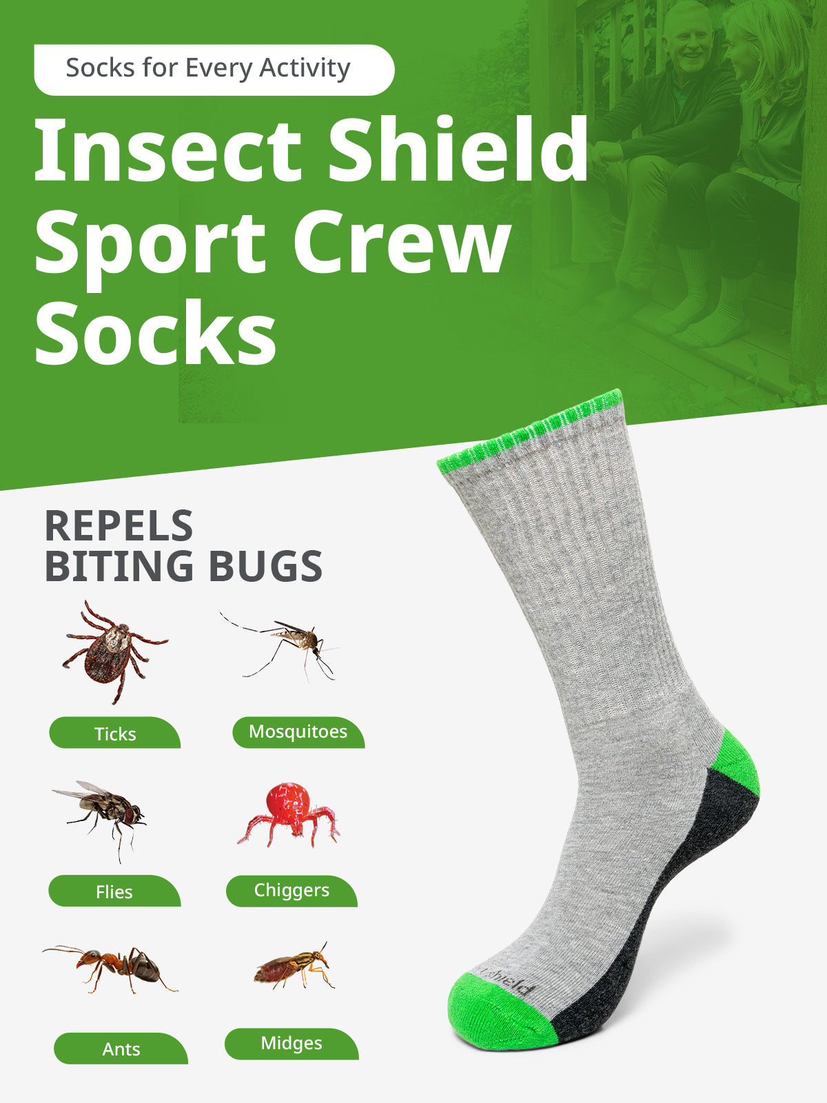 Insect Shield Sport Crew Socks