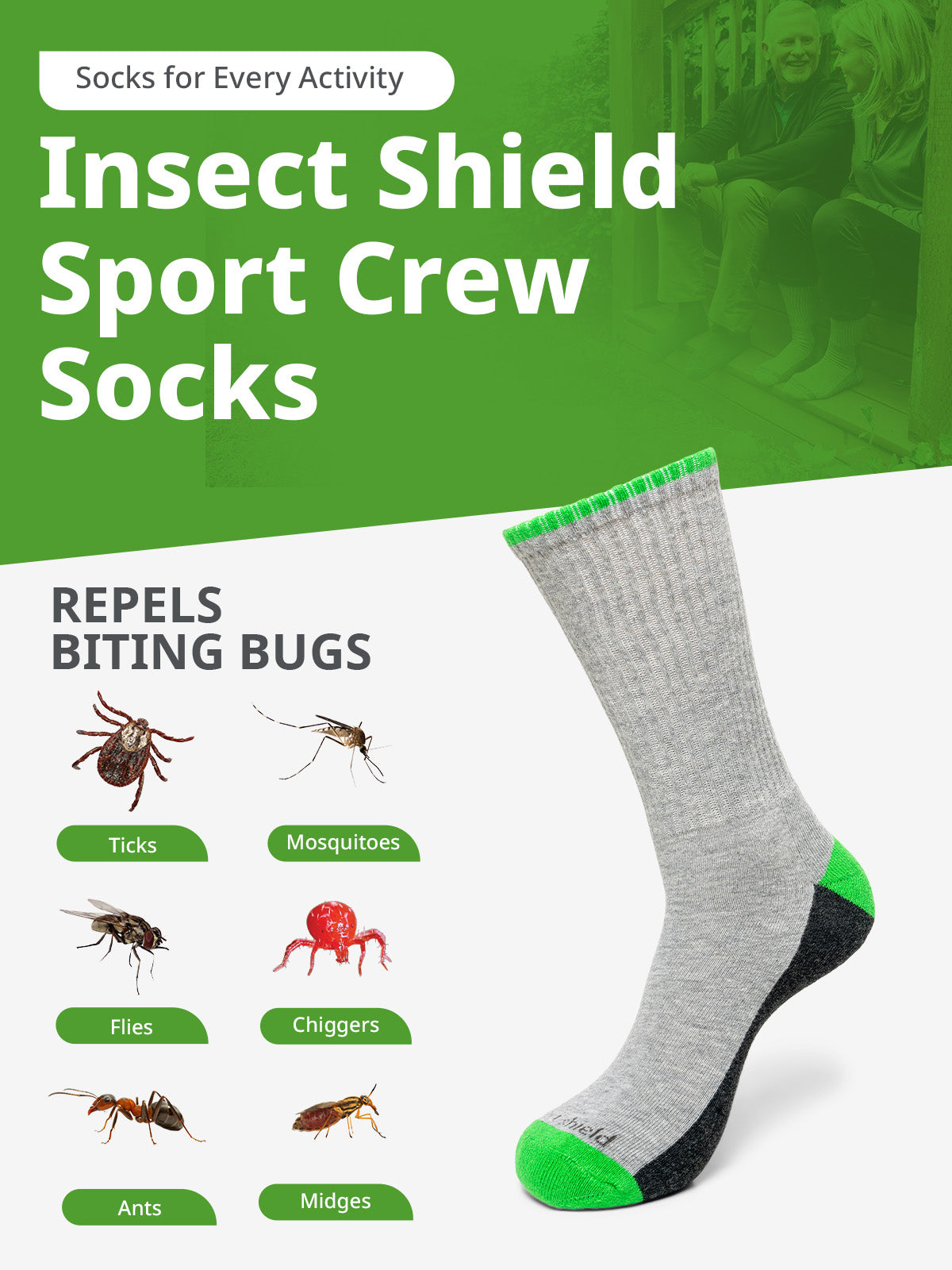 Insectashield Insect Repellent Sport Crew Socks – Insect Shield