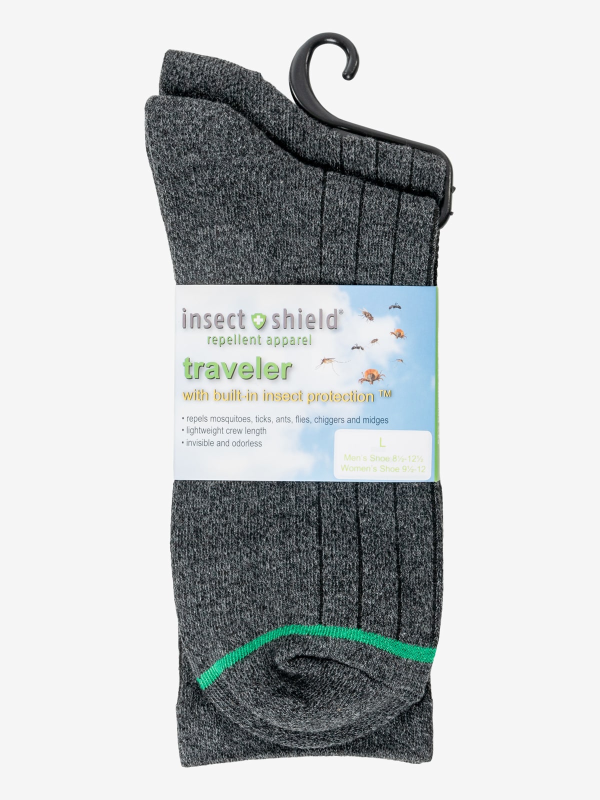 Insect Socks Insect Repellent Traveler Socks (Two-Pair Pack) – Insect Shield
