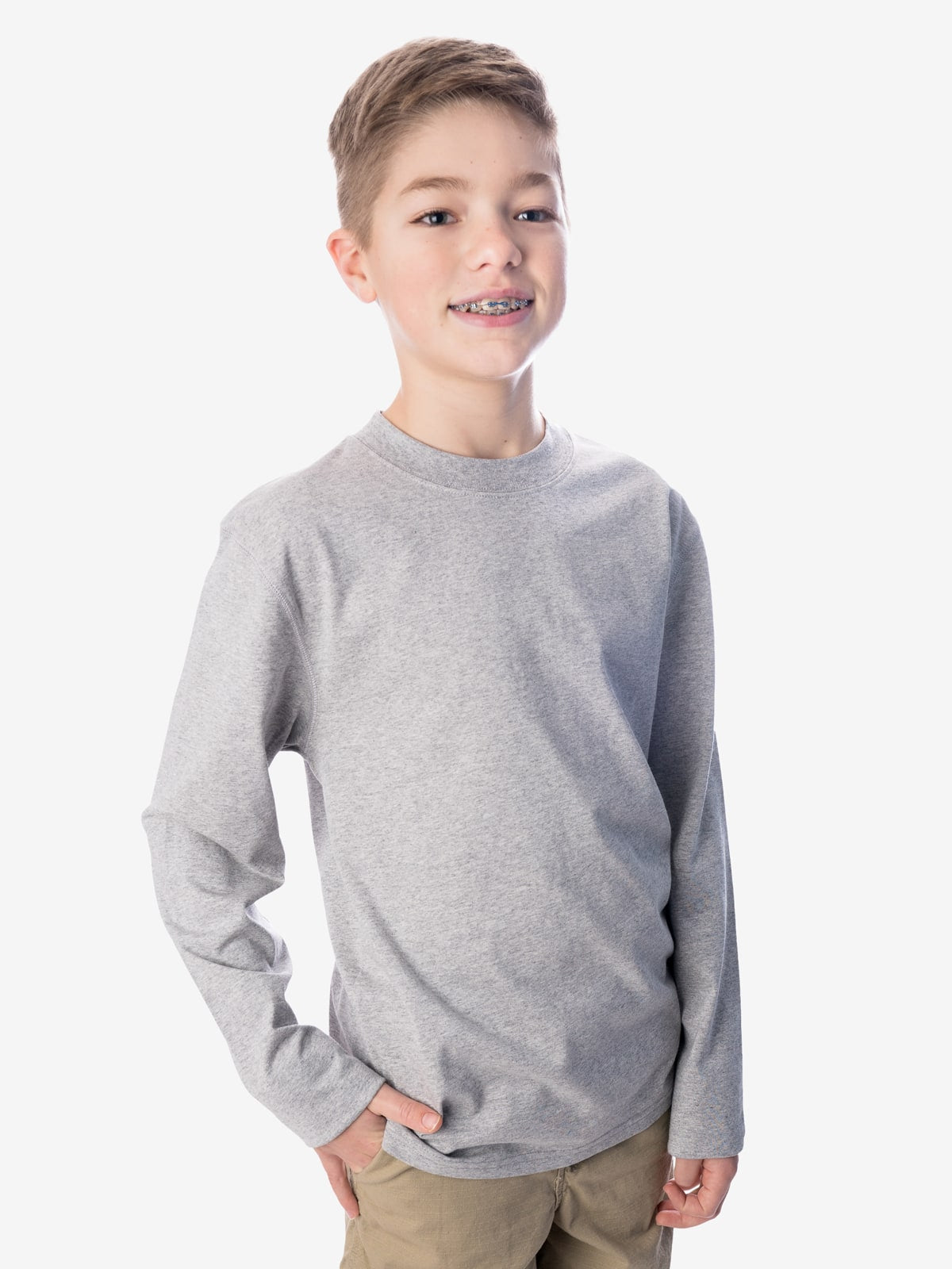 Boys' Insect Shield UPF Dri-Balance Long Sleeve T-Shirt, Heather Grey