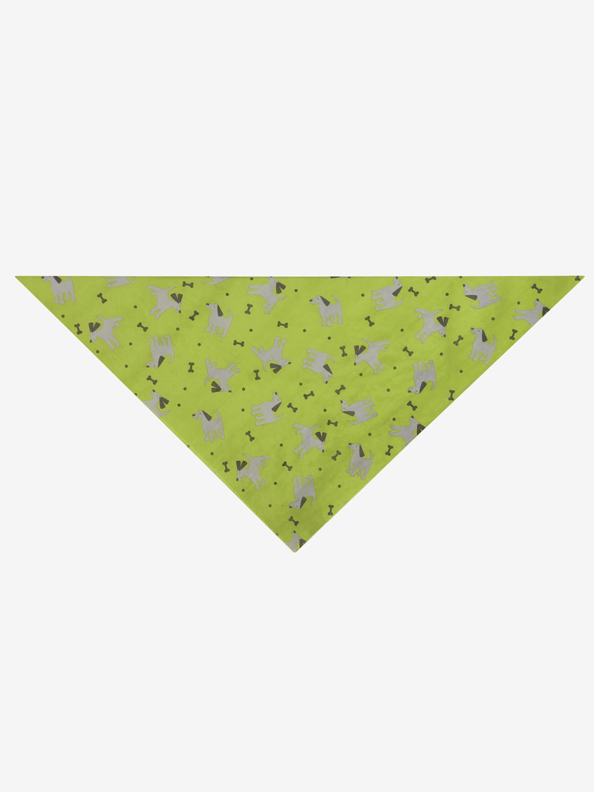 Folded Triangle Dogs & Bones Bandana, Green