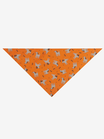 Dogs & Bones Bandana Folded, Orange