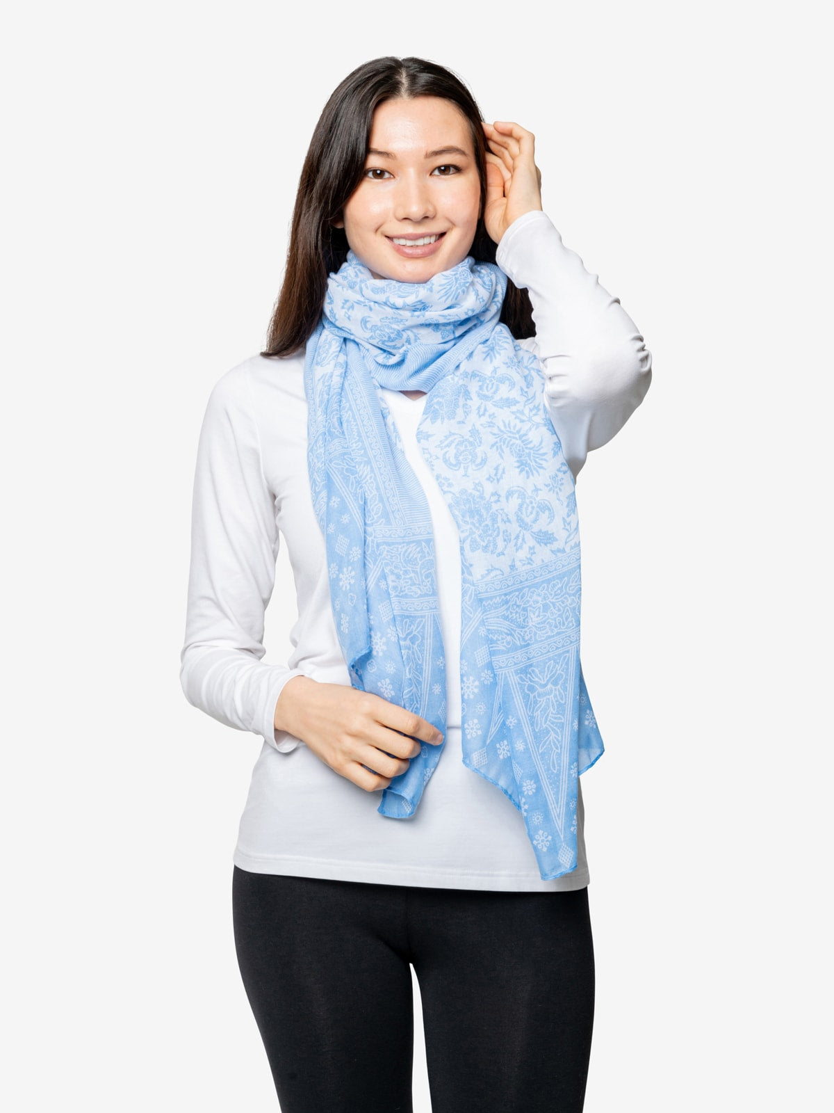 Insect Shield Versatile Wrap Scarf | Light Blue | 100% Polyester