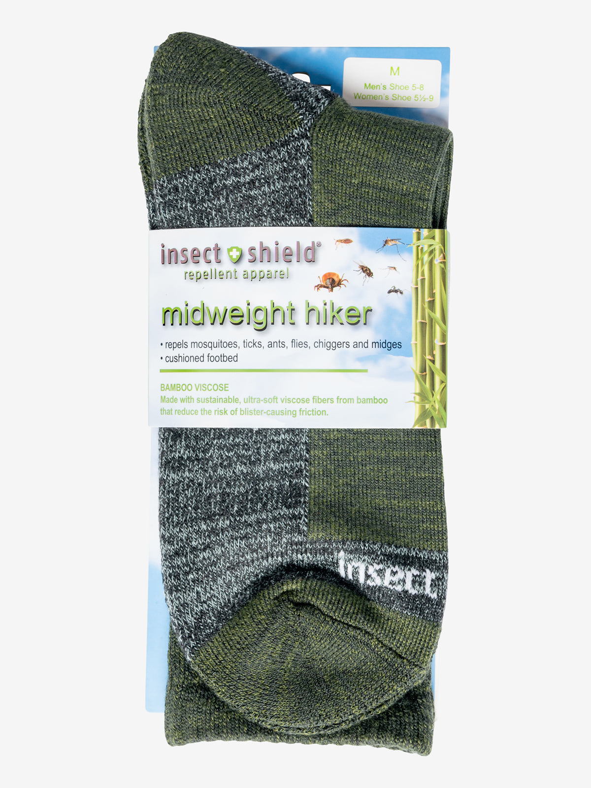 Insect Socks Insect Repellent Midweight Hiking Socks | Reduce Blisters & Bug Bites ...